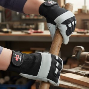 Black and Sky Blue Working Gloves (9886-L)