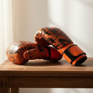 New Boxing Gloves Orange & Black (14220)