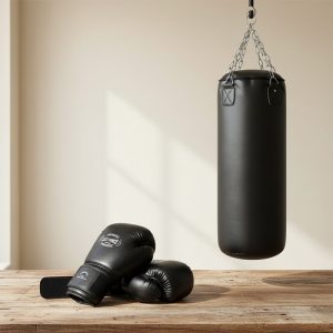 Heavy Duty Pro Boxing Gloves & Pro Huge Punching Bag with Chains (S104)
