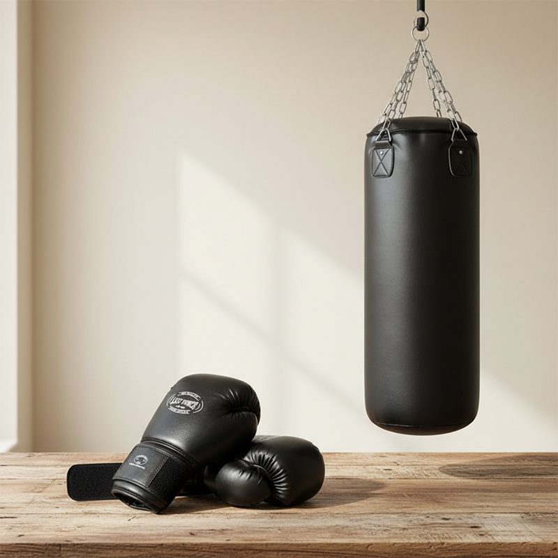 Heavy Duty Pro Boxing Gloves & Pro Huge Punching Bag with Chains (S104)
