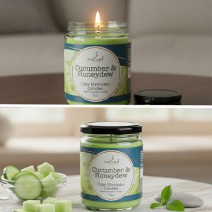 13Oz Ampliscent Candles Odor Eliminator -Cucumber & Honey Dew