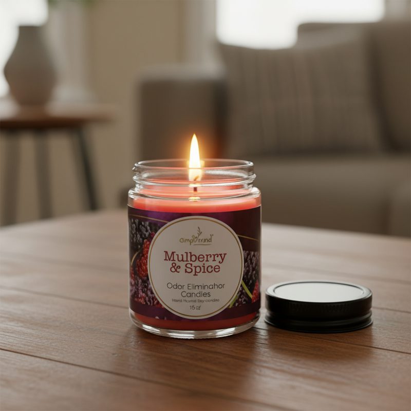 13Oz Ampliscent Candles Odor Eliminator - Mulberry & Spice - Image 2