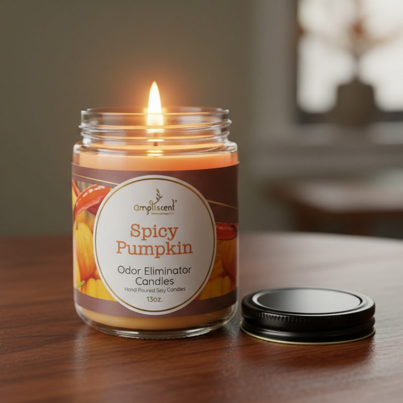 13Oz Ampliscent Candles Odor Eliminator - Spicy Pumpkin
