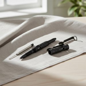 5.75" Tactical Pen with hole belt clip - Black (9860)