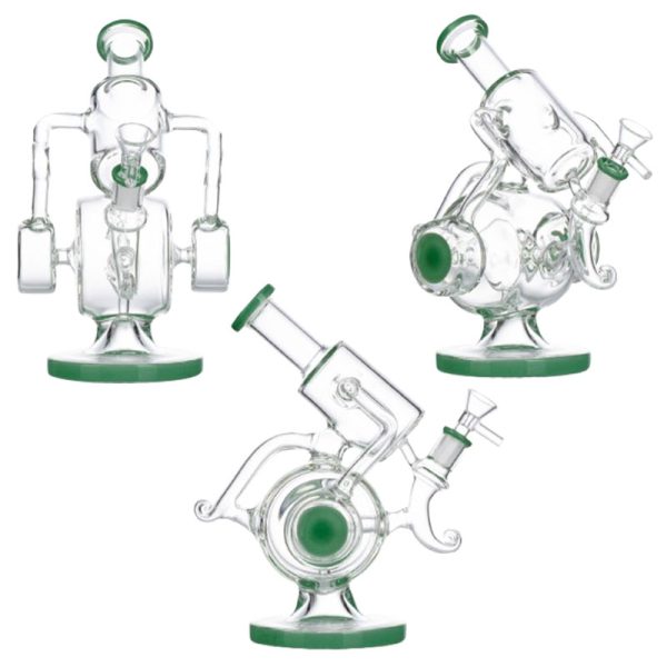 9" Glass Bong - Jade Green (C1042)