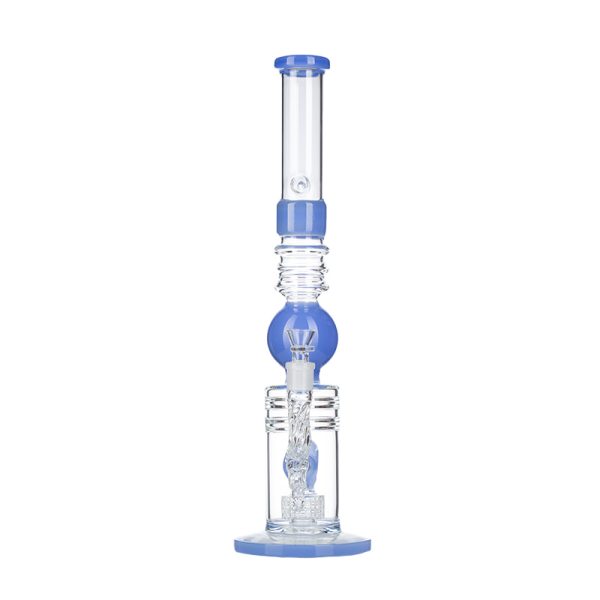 18.5" New Designe Glass Bong - Jade Blue (C2699) - Image 3