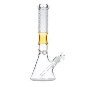 15" 7MM Glass Bong - Amber (C1033)