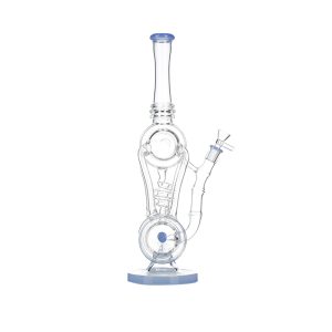 16" Recycler Glass Bong - Jade Blue  (C1605)