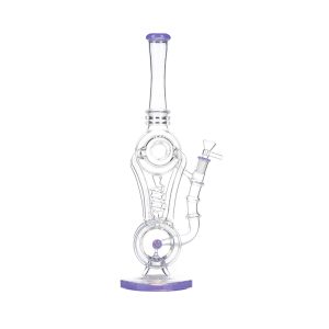 16" Recycler Glass Bong - Milky Purple (C1605)