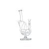 11" Recycler Glass Bong - Clear  (C8032) - Image 3