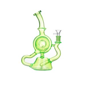 11" Recycler Glass Bong - Slime Green  (C8033)