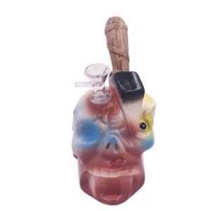 8" Dead Face Design Ceramic Bong (ES094WP)