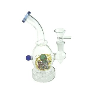 6.5" Cartoon Print Glass Bong comes with Percolator (F230829-1A-Sticker 2)