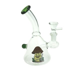 6.5" Cartoon Print Glass Bong comes with Percolator (F230829-1C-Sticker 1)