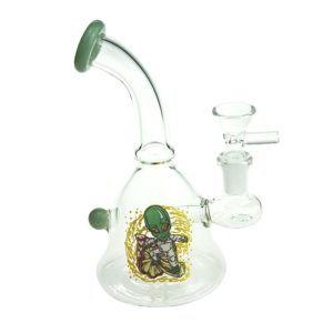6.5" Cartoon Print Glass Bong comes with Percolator  (F230829-1C-Sticker 4)