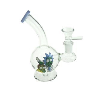 6" Cartoon Print, Glass Bong comes with Percolator (F230829-2B-Sticker 1)