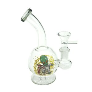 6" Cartoon Print, Glass Bong comes with Percolator (F230829-2B-Sticker 4)