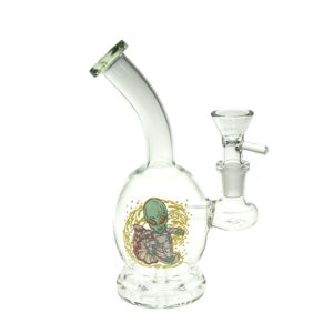 6" Cartoon Print, Glass Bong comes with Percolator  (F230829-2C-Sticker 2)