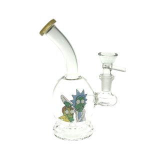 6" Cartoon Print, Glass Bong comes with Percolator  (F230829-2C-Sticker 3)