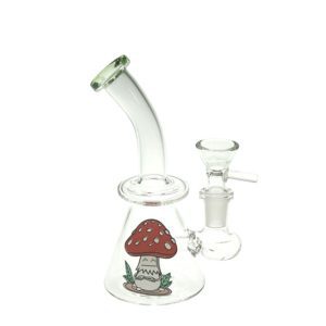 6" Cartoon Print Glass Bong comes with Percolator (F230829-2D-Sticker 3)
