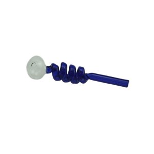 6" Scrawl Glass Bubble Pipe (FH0222-Blue)