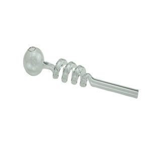 6" Scrawl Glass Bubble Pipe (FH0222-Clear)