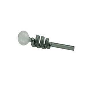 6" Scrawl Glass Bubble Pipe - Grey - (FH0222)