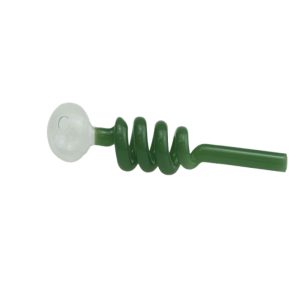 6" Scrawl Glass Bubble Pipe - Jade Green - (FH0222)