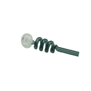 6" Scrawl Glass Bubble Pipe - Lake Blue - (FH0222)