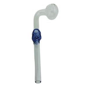 5.5" Glass Bubble Pipe with Skull - Blue - (FH0234)