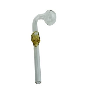 5.5" Glass Bubble Pipe with Skull -Yellow - (FH0234)
