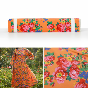 Flower Cotton Fabric Bolt - Gold Fushion (2900)