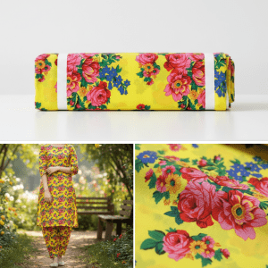 Flower Cotton Fabric Bolt - Yellow (Floral 2900-Yellow)