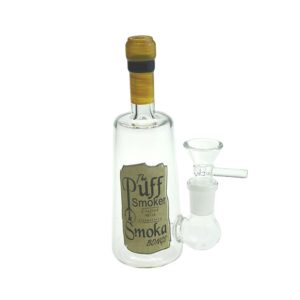 6" Wine Bottle Design Glass Bong (G0923045-Bottle 7)