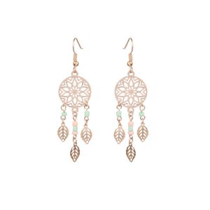 Dream Catcher design -  Beaded Indigenous Earrings - (JS22249)