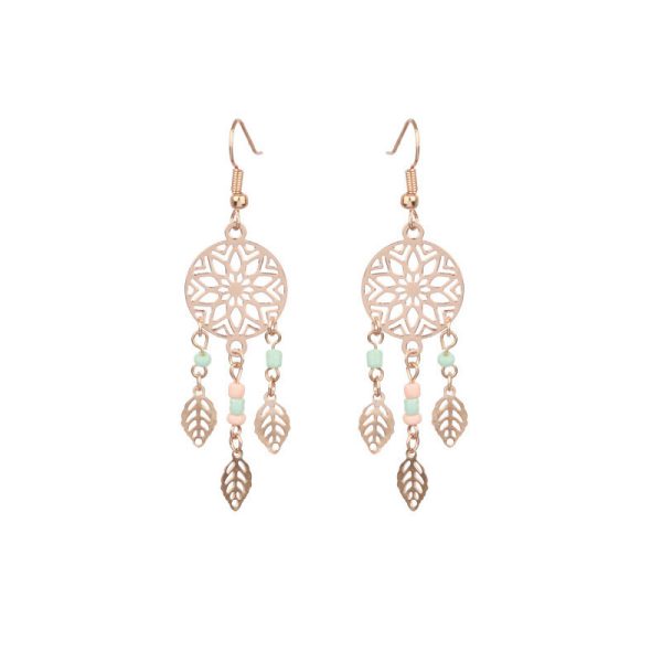 JS22249 -Dream Catcher design -  Beaded Indigenous Earrings