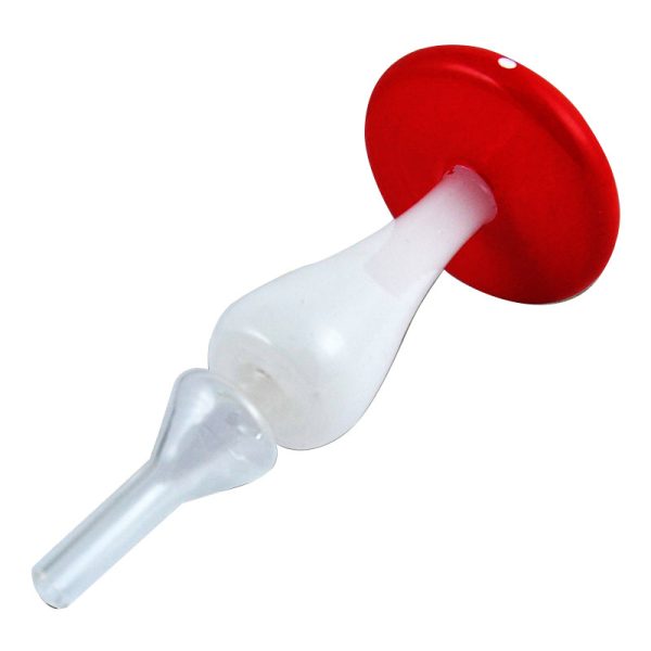 Mushroom Shape Zinl Glass Hand Pipe &Honey Straw (MBN-001) - Image 6