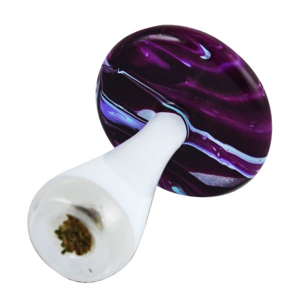 Mushroom Shape Zinl Glass Hand Pipe &Honey Straw (MBN-001) - Image 5