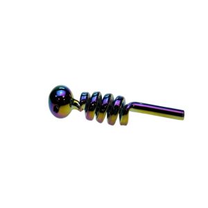 6" Electroplated Scrawl Glass Bubble Pipe - Purple - (OBJ-710)