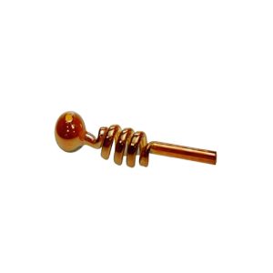 6" Electroplated Scrawl Glass Bubble Pipe - Wine Red - (OBJ-710)