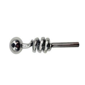 6" Electroplated Scrawl Glass Bubble Pipe - Silver -  (OBJ-710)