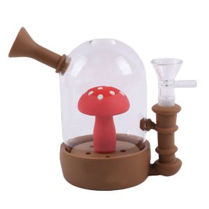 5" Mushroom Silicone Bong - (SMKE-053 Brown)