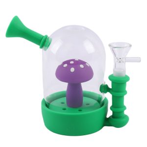 5" Mushroom Silicone Bong - (SMKE-053 Green)