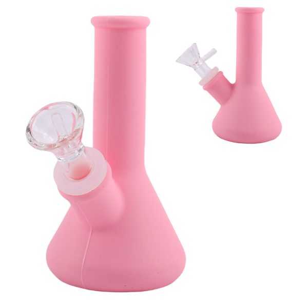 3" Silicone Simple Color Bong - SMKE-063-C Pink