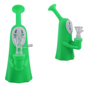 6" Silicone Gear Style Bong - (SMKE-069-Green)