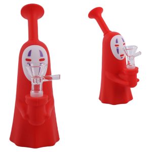 6" Silicone Gear Style Bong - (SMKE-069-Red)