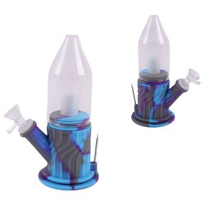 8" Silicone Rocket Base Bong - (SMKE-085-B)