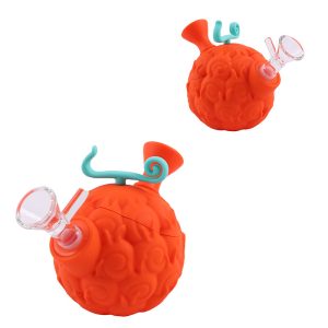 Silicone Orange Ball Style Bong - (SMKE-087 Orange)