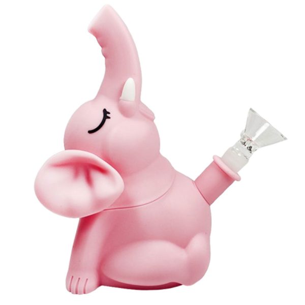 6" Silicone Water Elephant Bong -  (SMKE-092-Pink)