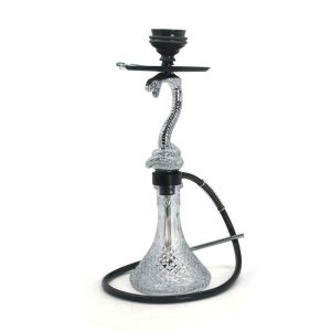 23" Snake Deign Single Hose Hookah - SIlver (SMSU-H003-B)